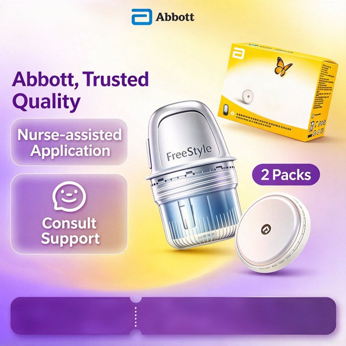 Abbott FreeStyle Libre 1 Home Use Continuous Glucose Monitor, Continuous Blood Glucose Tester, 1 Box of Blood Glucose Meter