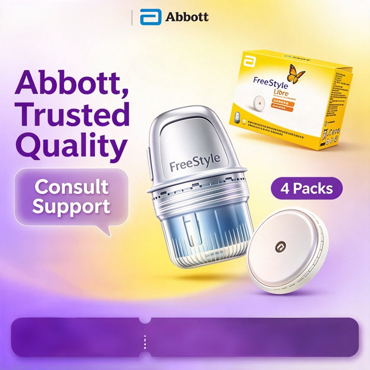 Abbott FreeStyle Libre 1 Home Use Continuous Glucose Monitor, Continuous Blood Glucose Tester, 1 Box of Blood Glucose Meter