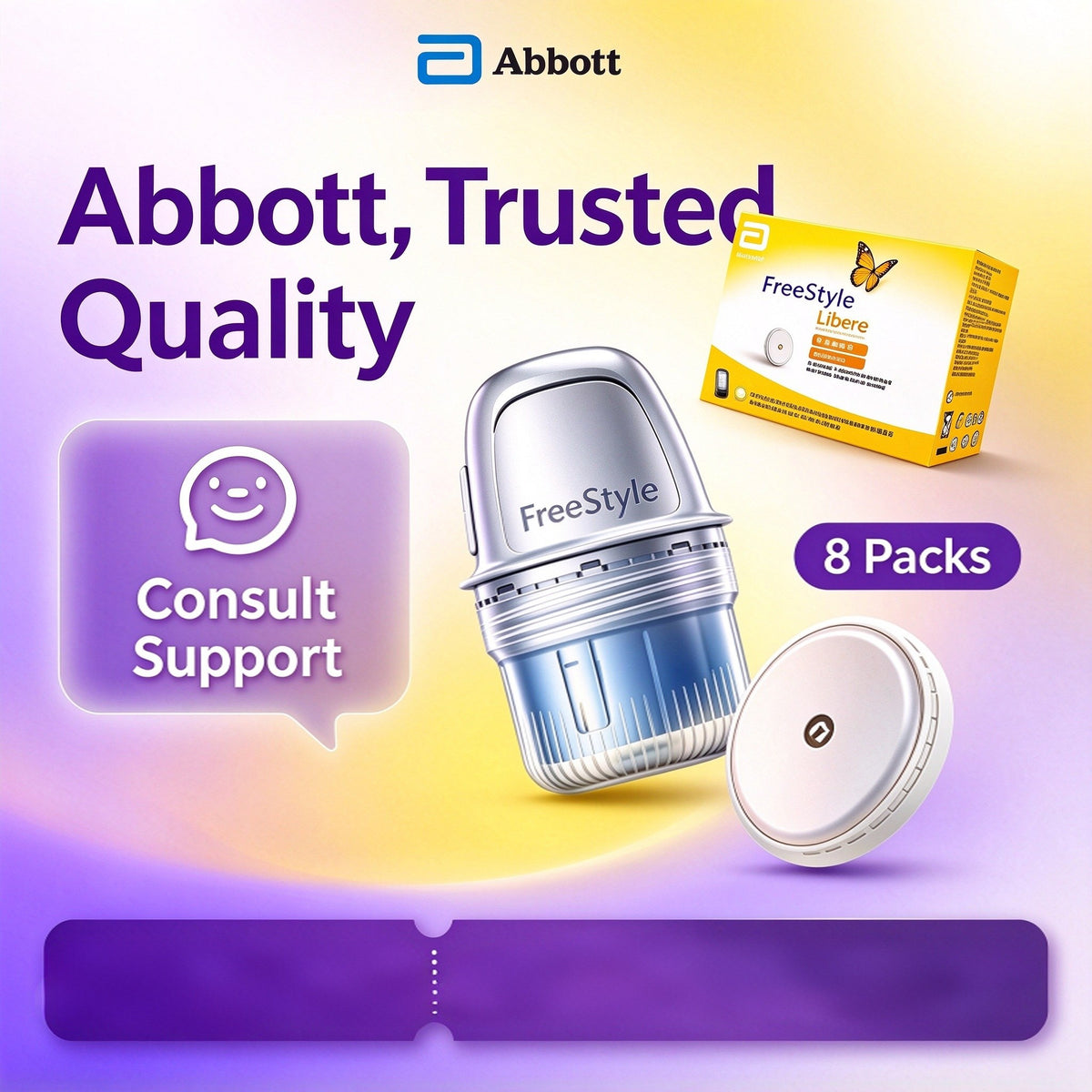 Abbott FreeStyle Libre 1 Home Use Continuous Glucose Monitor, Continuous Blood Glucose Tester, 1 Box of Blood Glucose Meter
