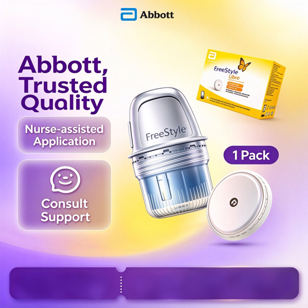 Abbott FreeStyle Libre 1 Home Use Continuous Glucose Monitor, Continuous Blood Glucose Tester, 1 Box of Blood Glucose Meter