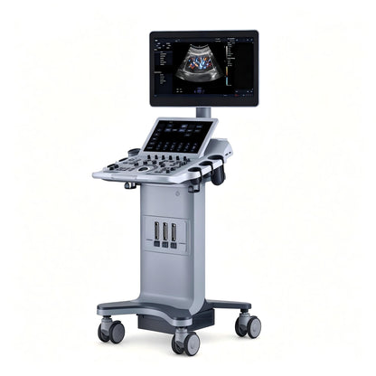 EDAN Acclarix LX25 stationary diagnostic ultrasound system with 21.5-inch display and 14-inch touchscreen