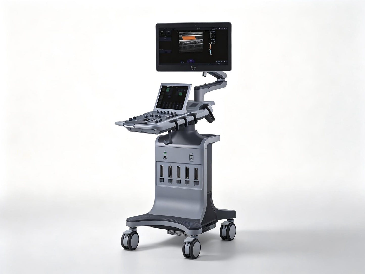 EDAN Acclarix LX9 premium diagnostic ultrasound system with 21.5-inch display and five transducer ports