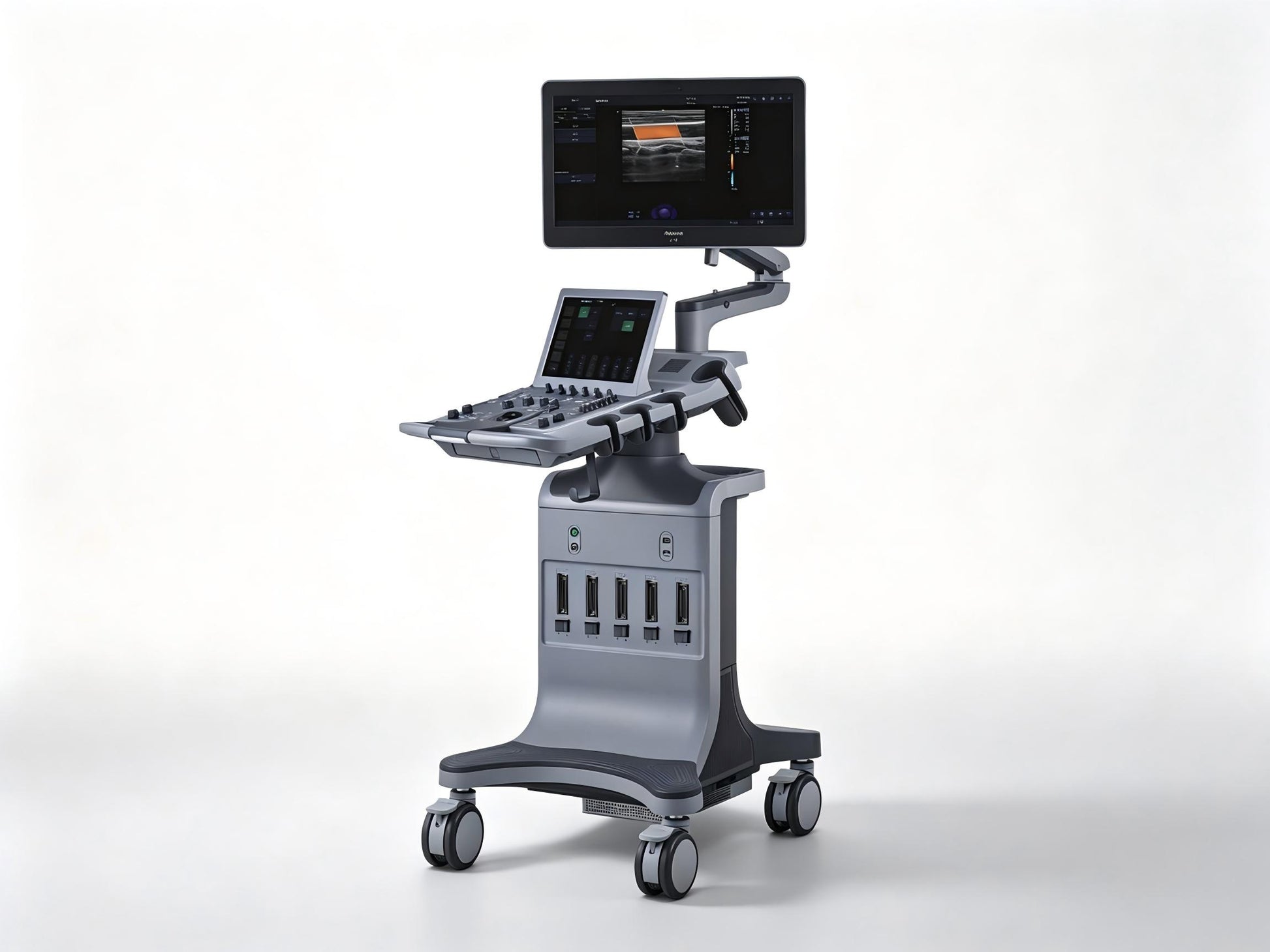 EDAN Acclarix LX9 premium diagnostic ultrasound system with 21.5-inch display and five transducer ports