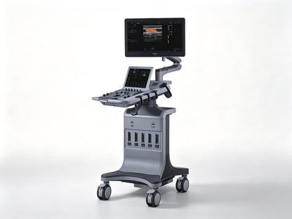 EDAN Acclarix LX9 premium diagnostic ultrasound system with 21.5-inch display and five transducer ports