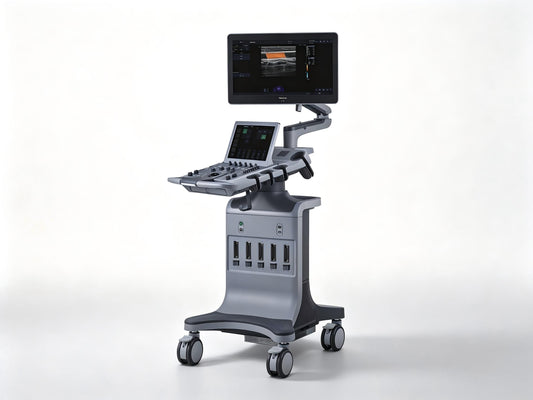 EDAN Acclarix LX9 premium diagnostic ultrasound system with 21.5-inch display and five transducer ports