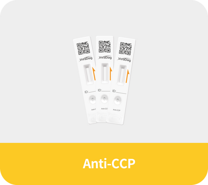 Global Healthcare Medical GHM Anti-CCP US anti-cyclic citrullinated peptide antibody test kit (FIA) - quantitative fluorescence immunoassay for Anti-CCP measurement in whole blood, serum, or plasma with FIA analyzer compatibility for rheumatoid arthritis assessment