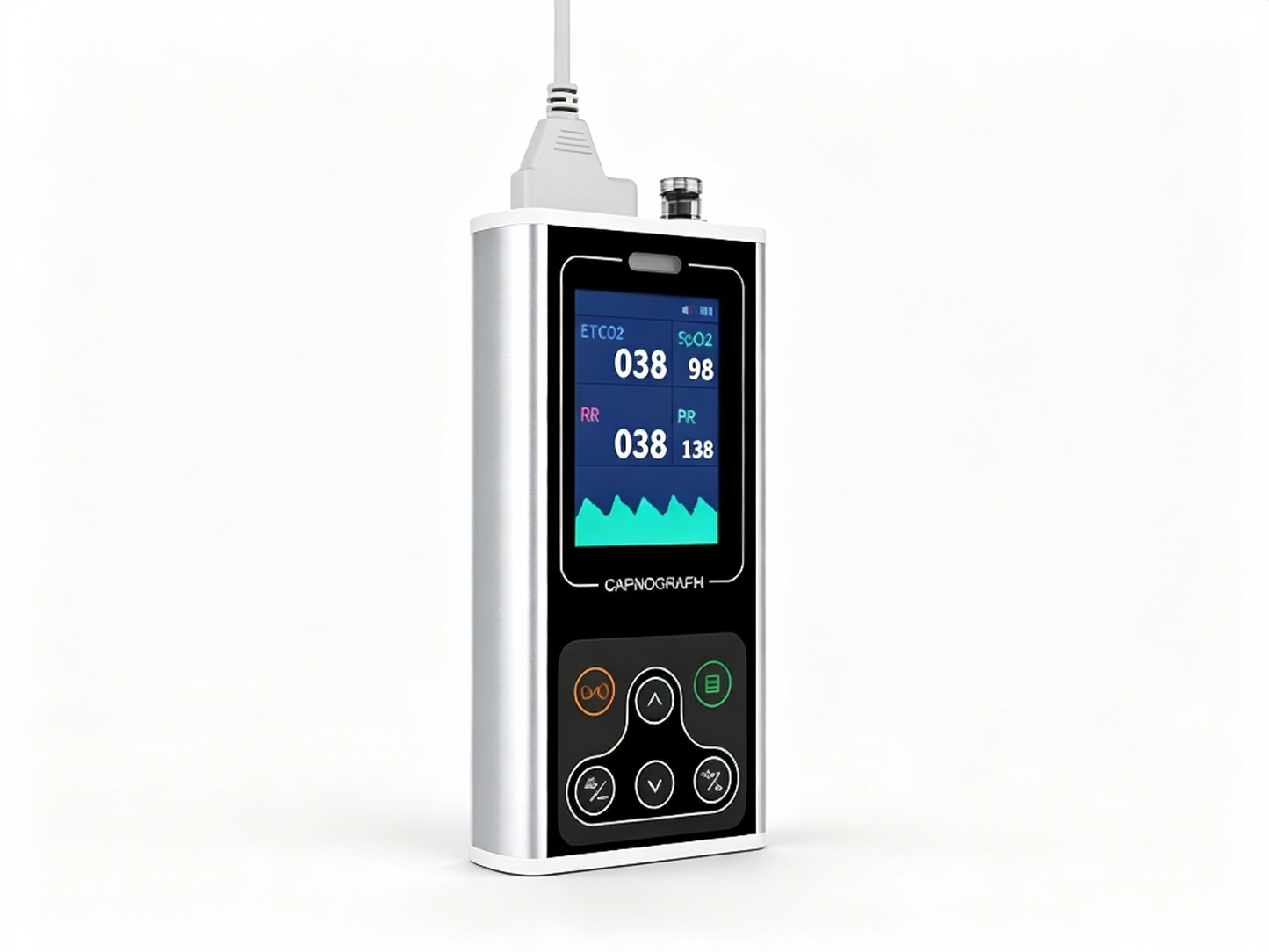 GHM-CA10S Capnograph | Portable EtCO2 Monitor with SpO2 & Respiratory Rate #