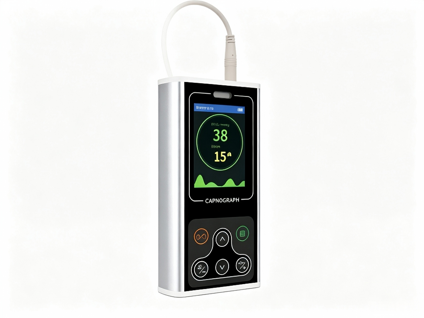 GHM-CA20M Capnograph | Mainstream EtCO2 Monitor with SpO2 & 8‑Hour Battery #