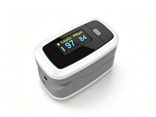 CMS50D1A Fingertip Pulse Oximeter | Portable SpO2 Monitor with Color OLED Display #