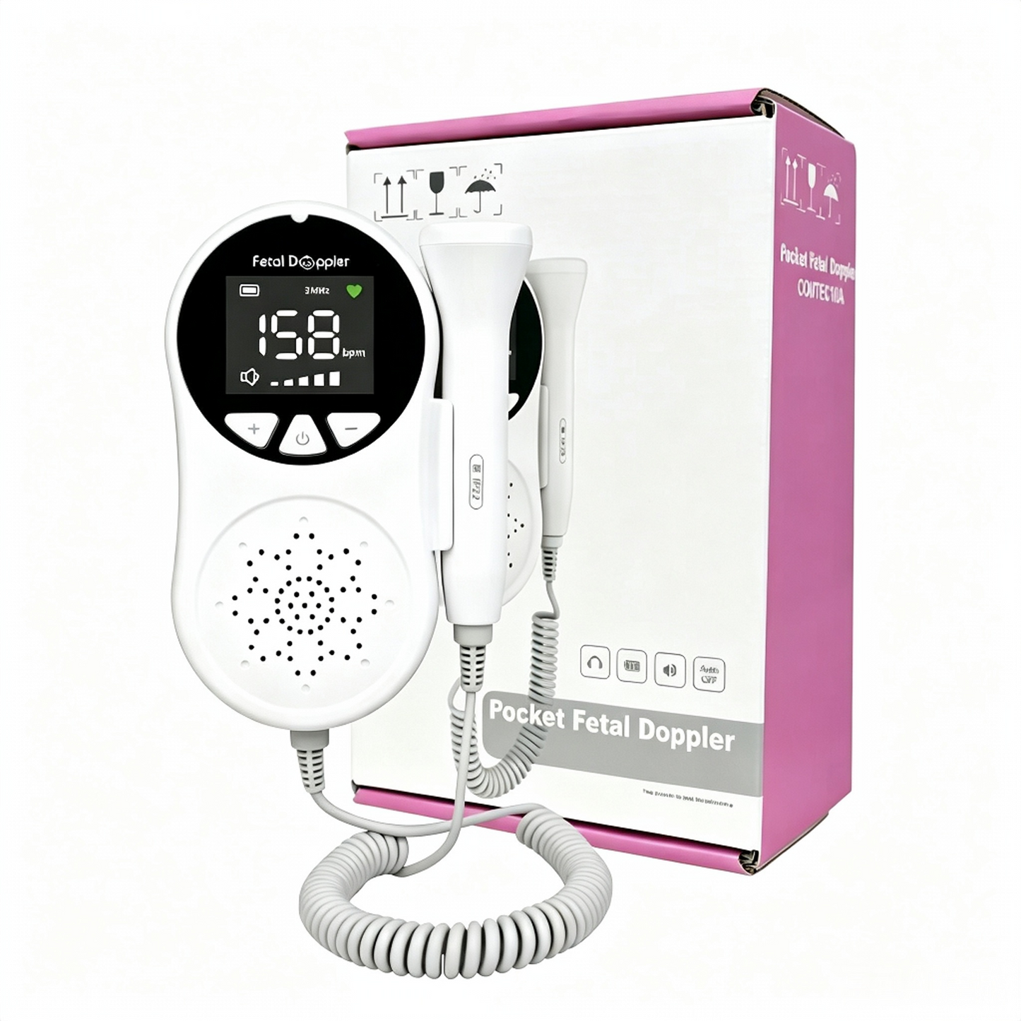 CONTEC10A BASIC Fetal Doppler | Home Use Baby Heartbeat Monitor with LED Display #