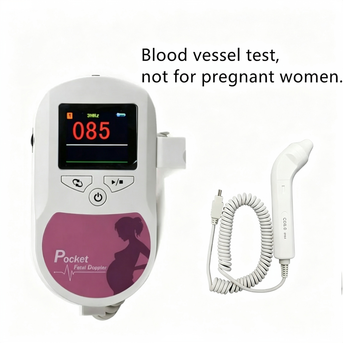 CONTEC Baby Sound C1 8MHz Vascular Doppler | Color Screen Vessel & Fetal Heart Monitor #