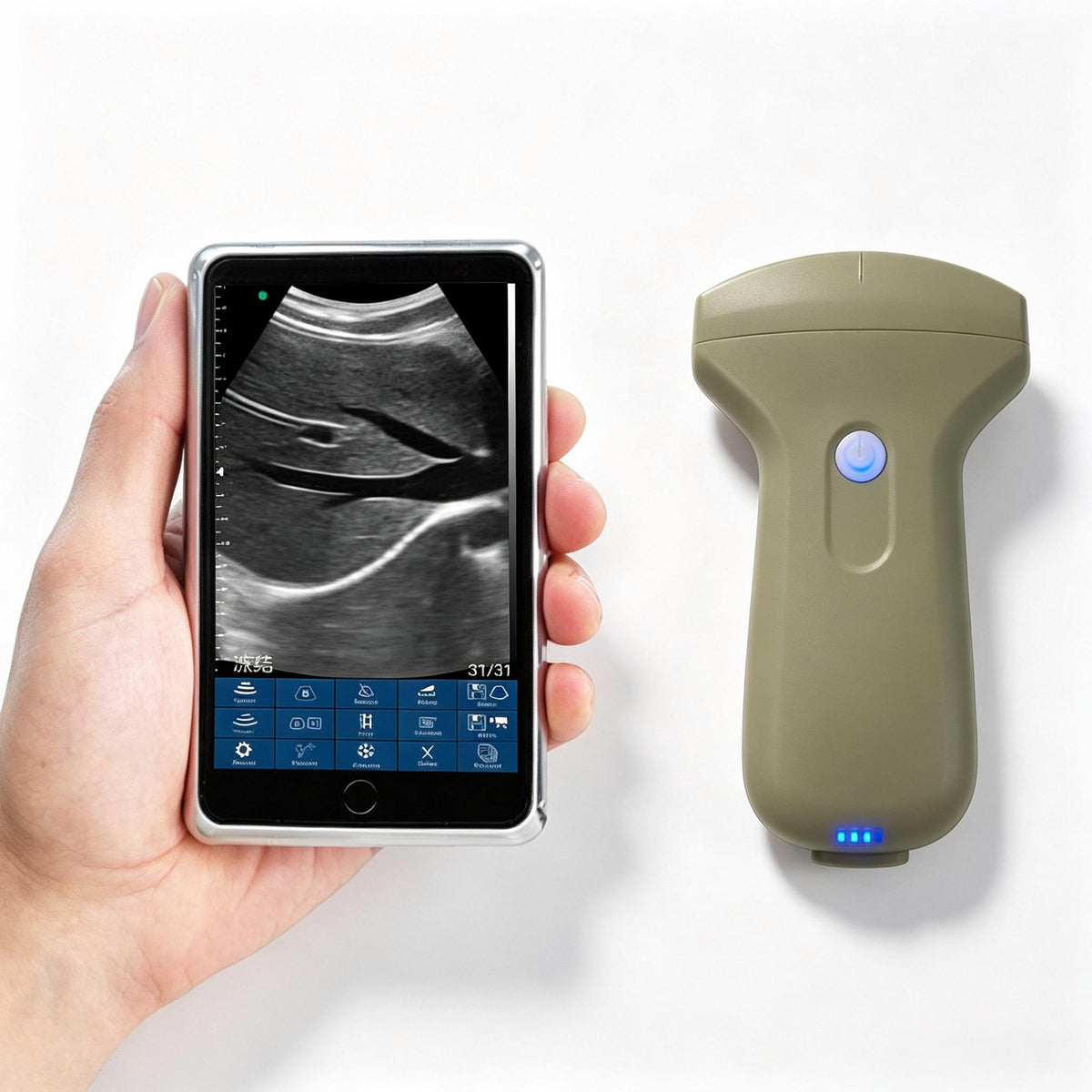 Global Healthcare Medical wireless handheld convex array ultrasound system for abdominal and point-of-care imaging
