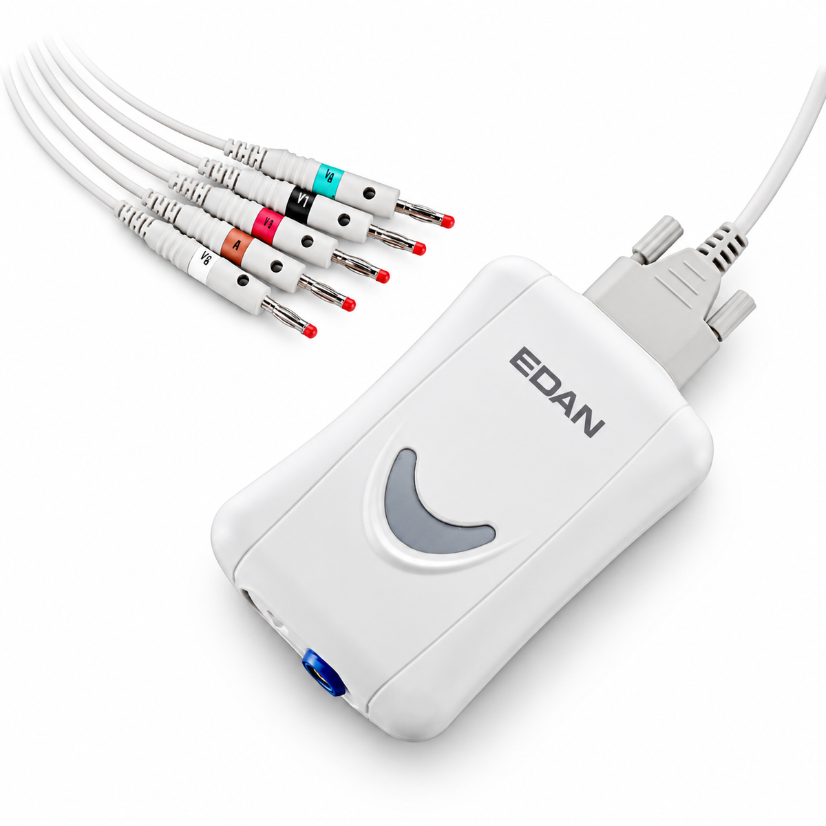 EDAN VE-1010 veterinary PC ECG system with DP12 USB sampling box and software for 6/7-lead animal ECG acquisition, measurement and report export on Windows 7/XP