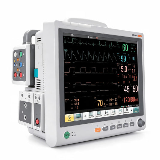 EDAN Elite V6 modular patient monitor with 15-inch touchscreen for critical care monitoring