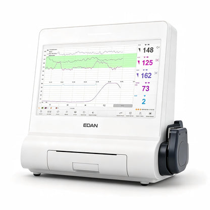 EDAN F12 Air wireless fetal and maternal monitor with 13.3-inch touchscreen for obstetrical monitoring