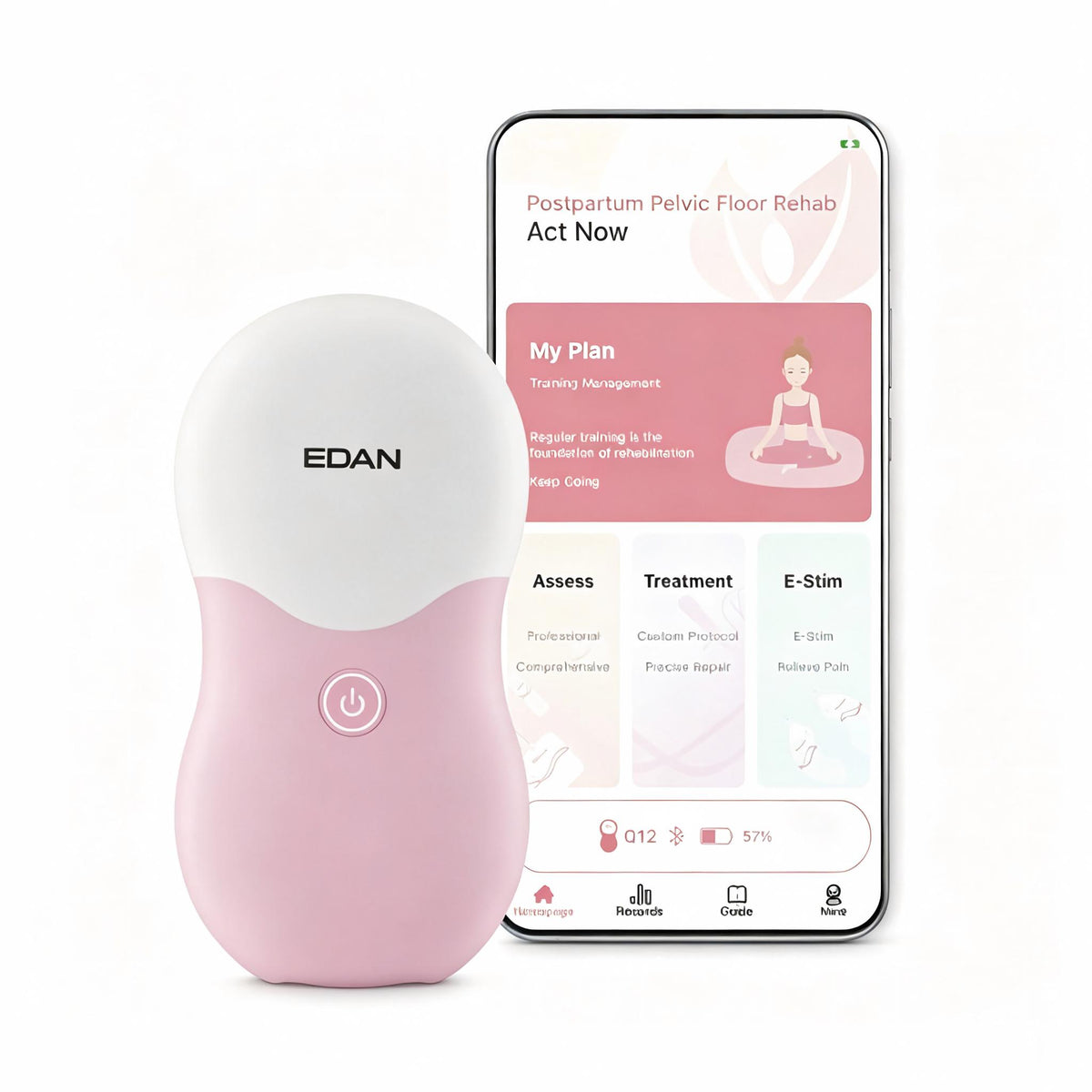 EDAN Q10 handheld biofeedback and stimulation system with Bluetooth and EdanQ app for pelvic floor rehabilitation
