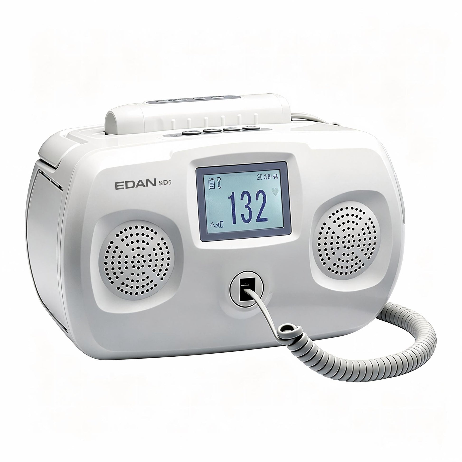 EDAN SD5 Ultrasonic Tabletop Doppler with remote control probe and dual speakers for fetal heart rate monitoring