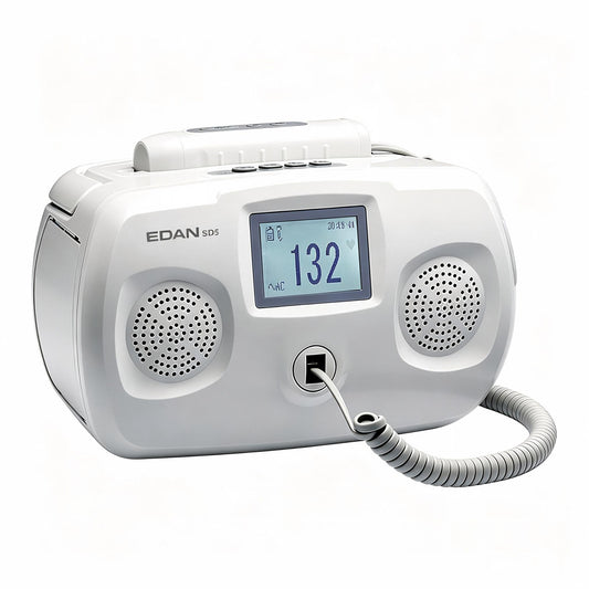 EDAN SD5 Ultrasonic Tabletop Doppler with remote control probe and dual speakers for fetal heart rate monitoring