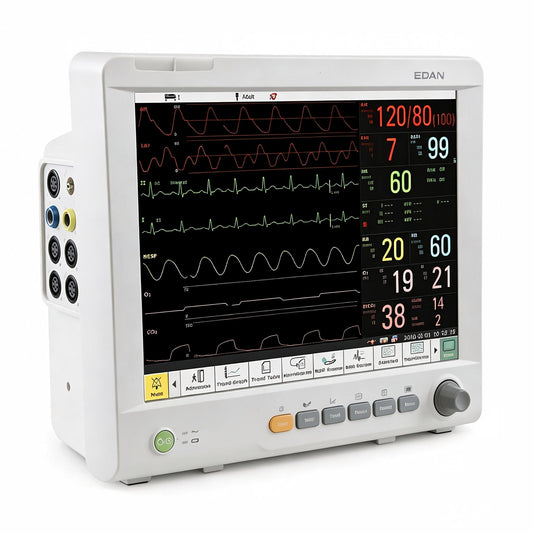 EDAN iM80 multi-parameter patient monitor with 15-inch touchscreen for critical care monitoring