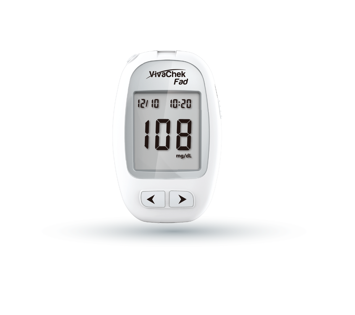 Global Healthcare Medical GHM Fad US blood glucose monitoring system - compact automatic blood glucose meter with 5-second test time, 0.5 µL sample, 10-600 mg/dL range, and 900-result memory for home glucose monitoring