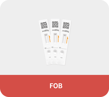 Global Healthcare Medical GHM FOB US fecal occult blood test kit (FIA) - quantitative fluorescence immunoassay for hemoglobin measurement in human feces with 5-minute test time and 25-2000 ng/mL measuring range