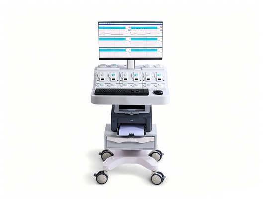 GHM eCTG-8T Wireless Fetal Monitoring System – Multi-Bed Central Fetal Monitor with WiFi Probes, Built-in Speakers, Auto CTG Scoring, and HIS/EMR Integration #