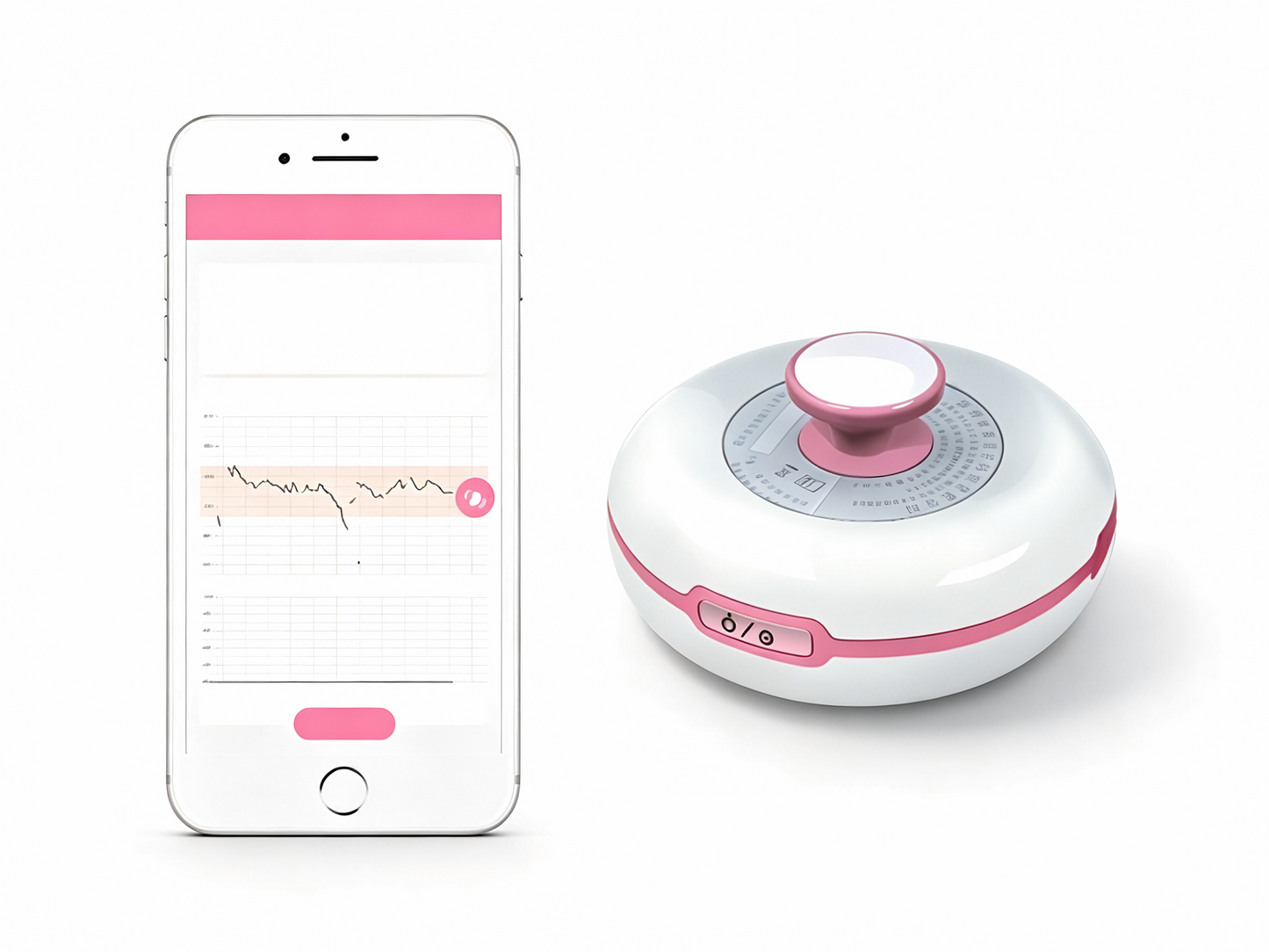 GHM iFM-10B Bluetooth Fetal Doppler – Smart Wireless Fetal Heart Rate Monitor with Free APP, iOS/Android Compatible, Rechargeable, and Stylish Design #