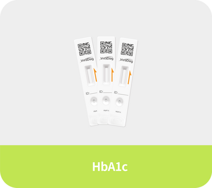 Global Healthcare Medical GHM HbA1c US Glycosylated Hemoglobin Test Kit (FIA) - Fluorescence immunoassay kit for quantitative HbA1c determination in whole blood with 5-minute results, 4-16% measuring range, and compatibility with POCT Analyzers for professional diabetes monitoring