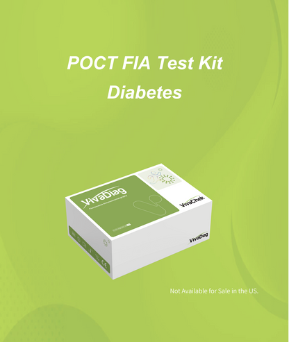 Global Healthcare Medical GHM HbA1c US Glycosylated Hemoglobin Test Kit (FIA) - Fluorescence immunoassay kit for quantitative HbA1c determination in whole blood with 5-minute results, 4-16% measuring range, and compatibility with POCT Analyzers for professional diabetes monitoring