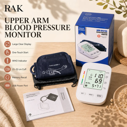 数字血压计 电子血压计 3mmHg 精度 2x99 用户记忆单元 LCD 显示屏 可拆卸电池 CE 认证