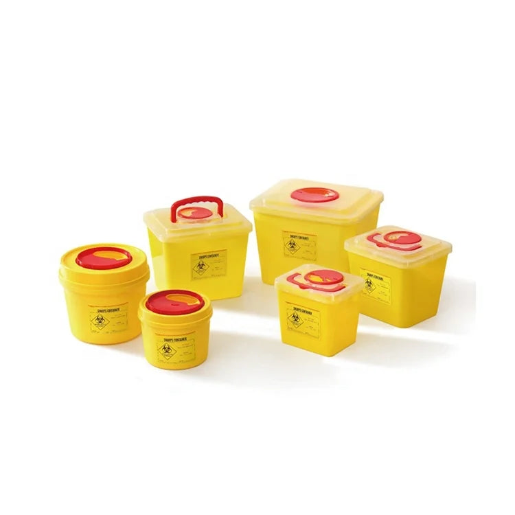 Various Types of sharp sealed and Anti-piercing Yellow Container Disposable Medical for Collecting Syringes #