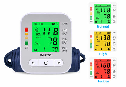 家用自动血压计 带背光 LED 显示屏的数字血压计 2x90 记忆存储功能血压计