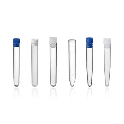 PE/PP/PS Plastic Flat Bottom test Tube With Screw Cap #