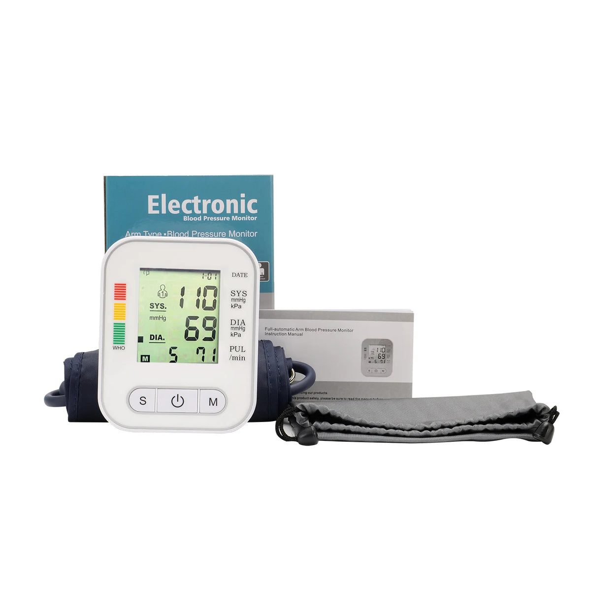 电子健康数字血压计 上臂式 电控式 信用卡大小 LED显示屏 3mmHg 精度 2*99 记忆功能 1