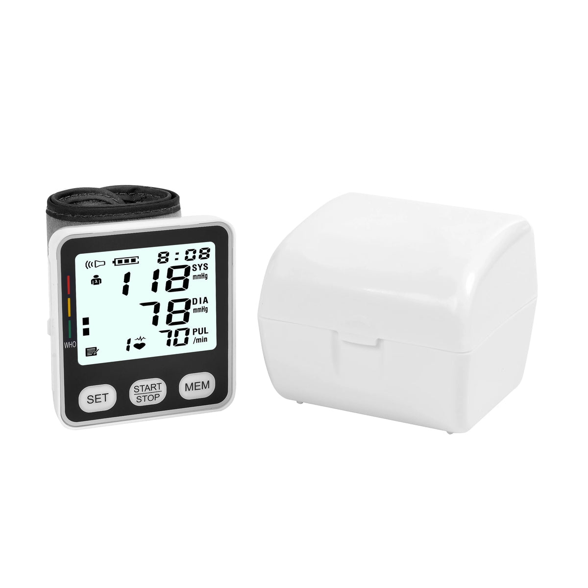 RAK188 小型便携式电动腕式血压计 心率监测器 脉搏追踪 LCD 显示屏 可拆卸电池 CE