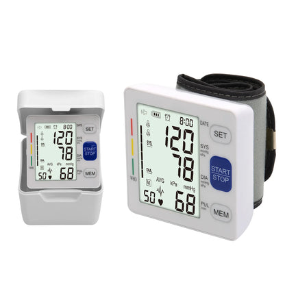 一键式电动数字自动腕式血压计 LCD 显示屏 CE 认证 3mmHg 精度 便携式 可充电