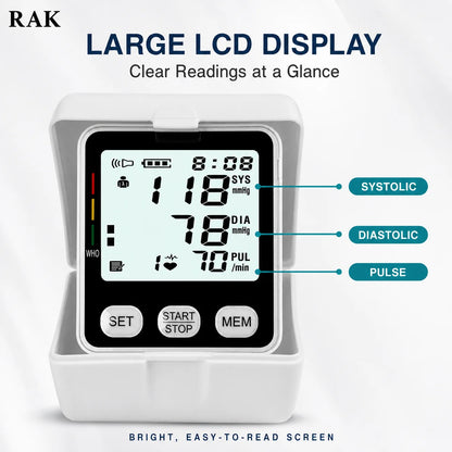 RAK188 电动血压计 心率监测器 脉搏追踪 LCD显示屏 可拆卸电池 CE认证 白色/黑色