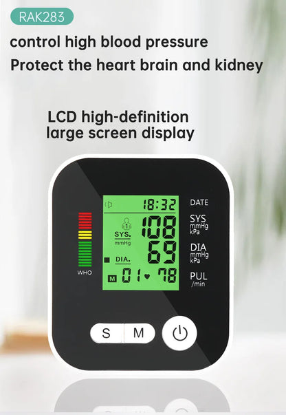 RAK283 智能自动数字血压计 LCD显示屏 II类医疗器械 CE认证 ISO13485 ROHS 塑料材质