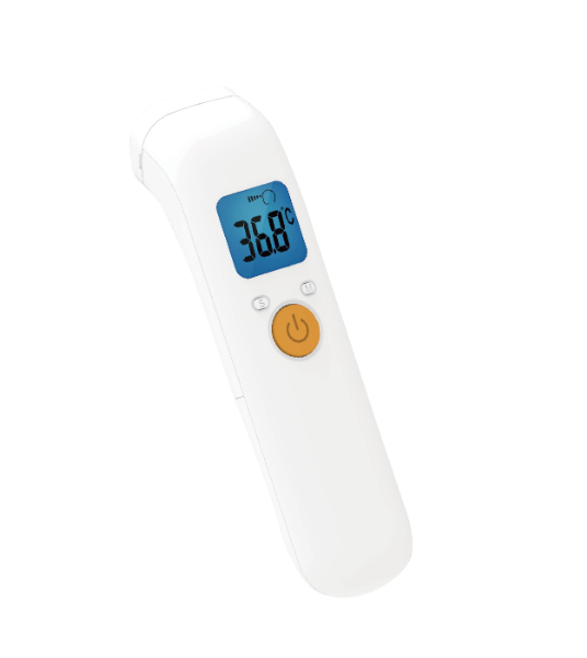Global Healthcare Medical GHM HA-620 US infrared forehead thermometer with non-contact 1-second measurement, dual body/object mode, 34.0–43.0°C body range, ±0.2°C accuracy, jumbo LCD with backlight, fever alarm, 20-reading memory, and >6,000 test battery life for professional and home temperature measurement
