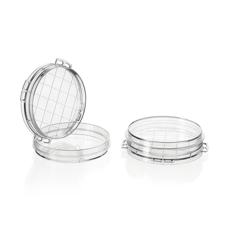 Three Compartment 90mm Plastic Sterile Petri Dish #