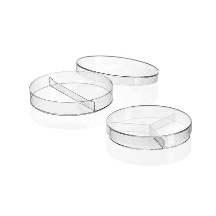 90mm Sterile Disposable Two-compartment Plastic Petri Dish #