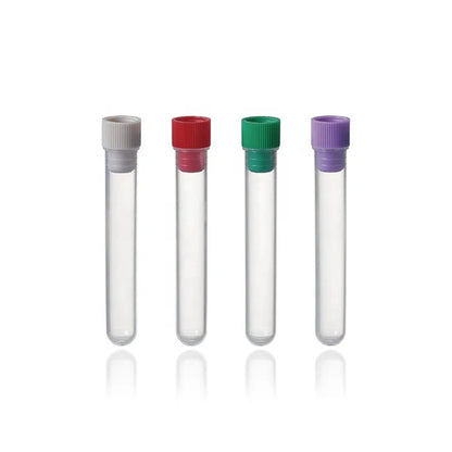 Multiple Sizes and Types 12ml Plastic test Tubes With Screw Caps #
