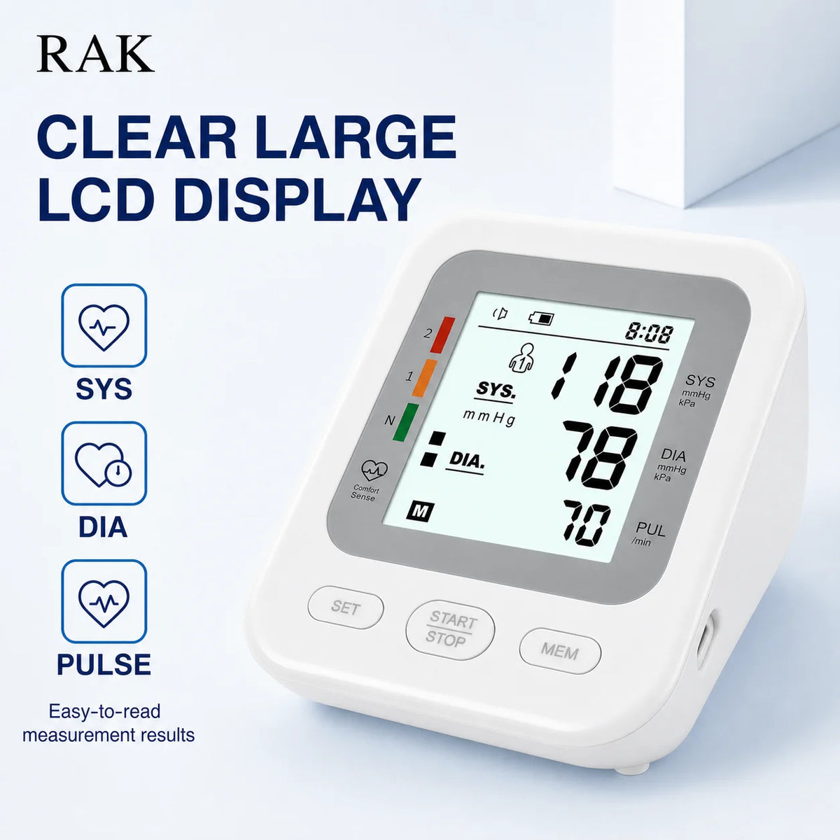 医用级老年人血压计 电动式 LCD 显示屏 CE 认证 2x90 记忆功能 家庭和诊所使用
