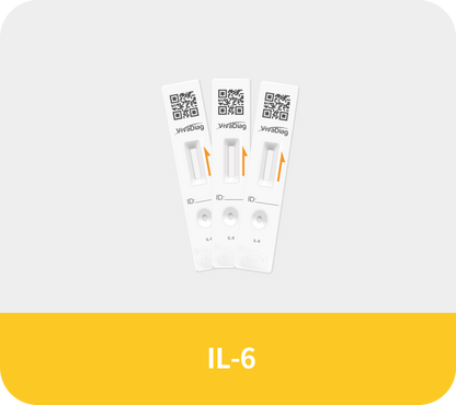 Global Healthcare Medical GHM IL6 US interleukin 6 test kit (FIA) - quantitative fluorescence immunoassay for IL-6 measurement in whole blood, serum, or plasma with 10-minute test time and 4-800 pg/mL measuring range