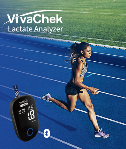 Global Healthcare Medical GHM Lactate US blood lactate analyzer - Bluetooth-enabled rechargeable lactate meter with 10-second test time, 0.5-25 mmol/L range, 500-result memory, backlit display, and Guard app connectivity for training and wellness monitoring