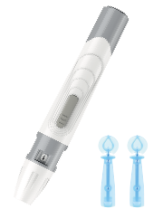 Global Healthcare Medical GHM Lancing Device & Lancets US - Sterile single-use lancets, safety lancets with sharps injury prevention, pen needles for insulin pens, and adjustable depth lancing device for comfortable capillary blood sampling and diabetes testing