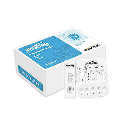 Global Healthcare Medical GHM Respiratory US respiratory virus rapid test (FIA) - qualitative multiplex fluorescence immunoassay for simultaneous detection of SARS-CoV-2, Influenza A/B, RSV, Adenovirus, hMPV, Rhinovirus, hPIV, Mycoplasma pneumoniae and Streptococcus pneumoniae from a single nasopharyngeal swab with 15-minute test time and FIA analyzer compatibility
