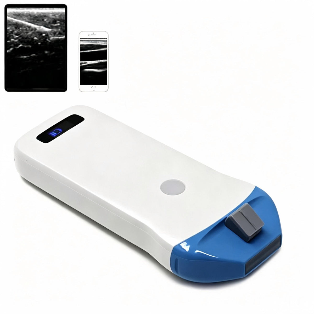Global Healthcare Medical wireless linear handheld ultrasound system with guide pin holder for PICC and vascular access point-of-care imaging