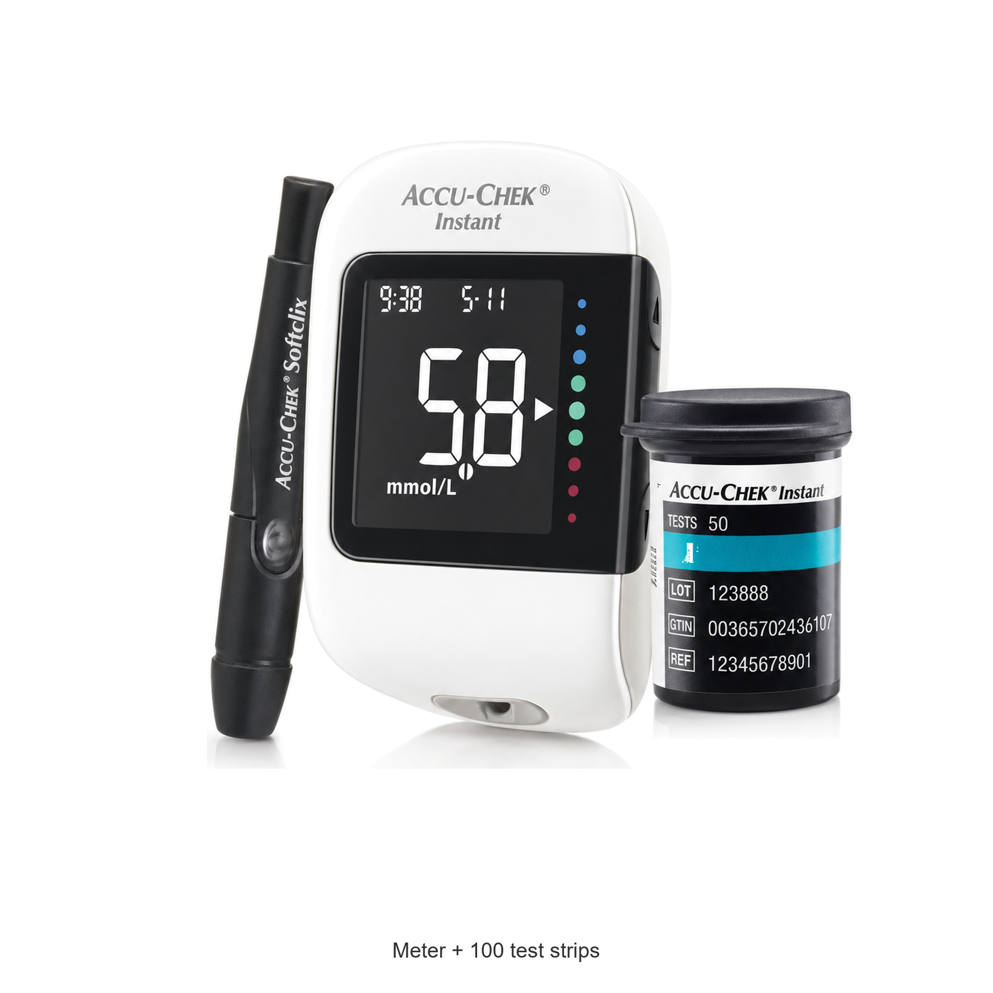 Accu-Chek Instant blood glucose meter - Meter + 100 test strips