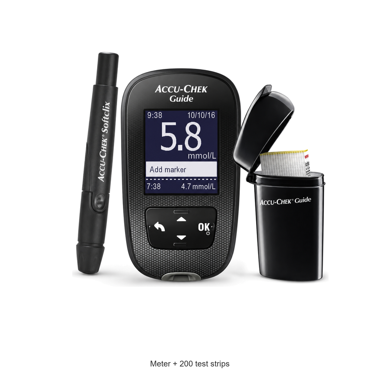 Accu-Chek Guide blood glucose meter - Meter + 200 test strips